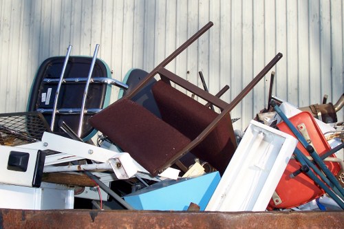 Processed recyclables ready for reuse and composting at a South London transfer station